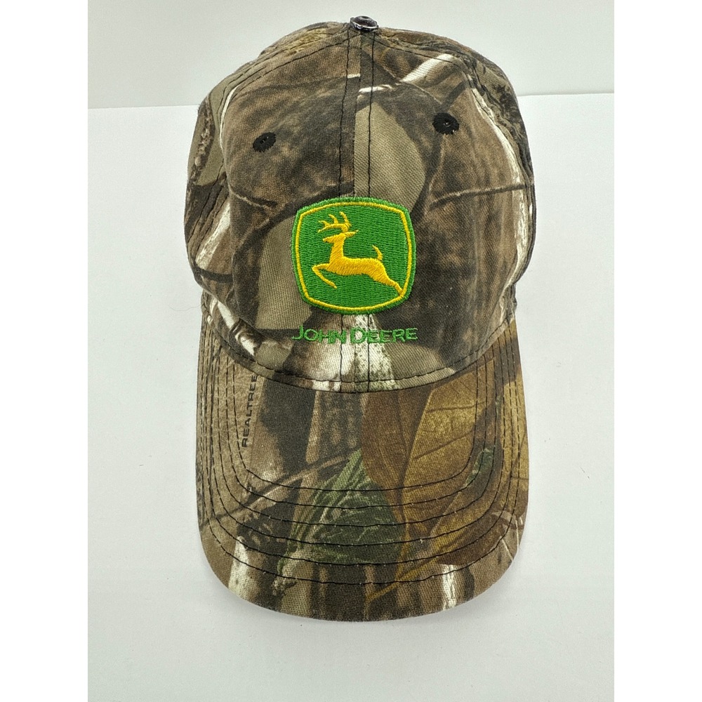 John Deere Realtree Camo Baseball Cap Embroidered Logo Adjustable Hook and Loop